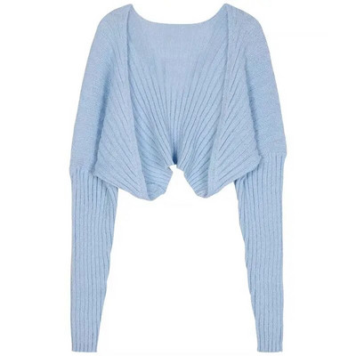 Apgriezti sieviešu jakas ar vaļēju dūrienu korejiešu stila viengabalains, mājīgs trikotāžas vienkāršs biroja dāma, jaunais pavasaris, slaids sikspārņa piedurknes