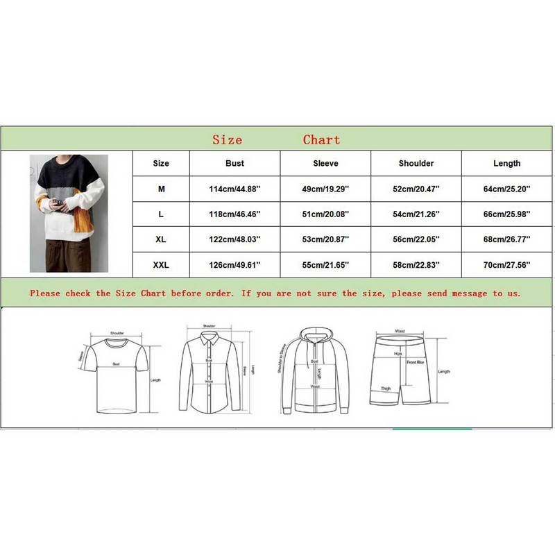 Koreai divatos pulóverek Férfi Őszi színű blokk gyapjú pulóverek Slim Fit Férfi utcai ruházat Férfi ruhák Kötött pulóver Férfi pulóverek