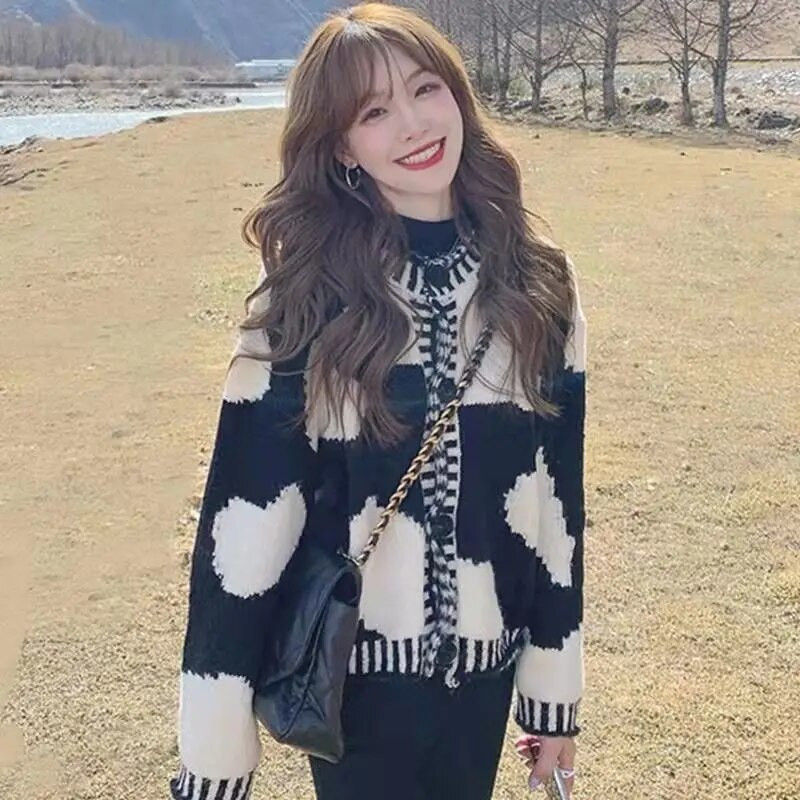 Jakas Sieviešu Vintage Vienkārši Šiks Modes Kawaii Džemperi Stilīgi Jaunas Koledžas Meitenes Garām Piedurknēm Trikotāžas Apģērbi Sueter Mujer