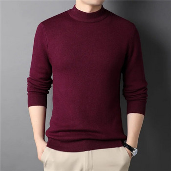 2023 Чисто нов мъжки кашмирен пуловер с половин висока яка Мъжки пуловери Плетени пуловери за мъже Младежки тънък трикотаж Мъжки пуловер