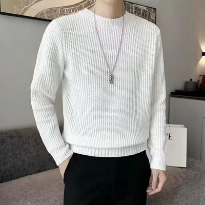 Vīriešu apģērbi bez kapuces Trikotāžas džemperi vīriešiem Zaļi svītraini džemperi Ikdienas kokvilnas bieza ziema 2023 Trend X Džemperi A Fun