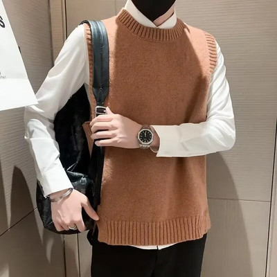 Vīriešu apģērbi bez kapuces Trikotāžas džemperi vīriešiem Zaļi svītraini džemperi Ikdienas kokvilnas bieza ziema 2023 Trend X Džemperi A Fun