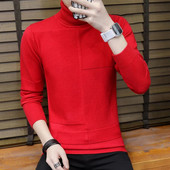 Trend Ανδρικό μονόχρωμο πουλόβερ με μακρυμάνικο ζεστό πλεκτό ζιβάγκο Ανδρικά ρούχα Torneira