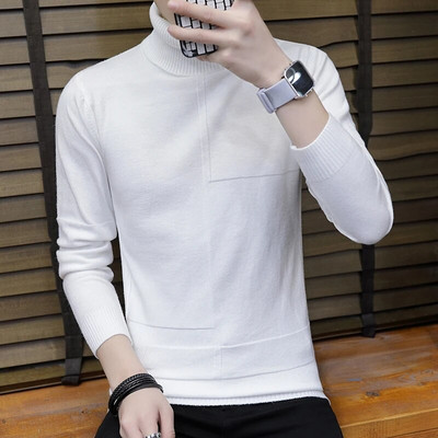 Trend Ανδρικό μονόχρωμο πουλόβερ με μακρυμάνικο ζεστό πλεκτό ζιβάγκο Ανδρικά ρούχα Torneira