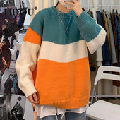 Rudens ziemas mode Temperaments korejiešu savārstījums Džemperi Vīriešu Vienkāršs Brīvs Biezs Silts Ikdienišķs Vīriešu Pulovers Ielu apģērbs Apģērbs