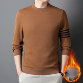 Vyriškas žieminis megztinis su apvaliu kaklu Laisvas jaunystės mados Miesto Paprastas Pietų Korėjos Madingas šiltas ananasų pledas Trijų juostų megztinis