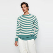 Trendyol vīriešu svītrains džemperis ar garām piedurknēm