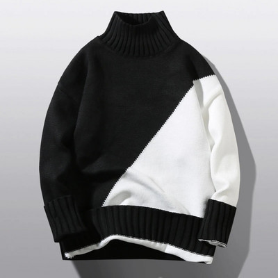 Vīriešu rudens un ziemas vilnas džemperis ar apaļu kakla izgriezumu, džemperis ar apakšējo kreklu Krāsa, kas atbilst visiem Atbilstoši augsta, gara, silti vīriešiem