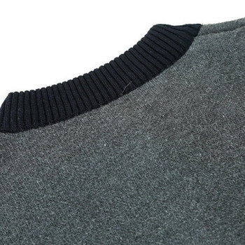 Ανδρικό φούτερ πουλόβερ με φερμουάρ 1/4 O σακάκι με ριγέ Ζεστό Fleece Πουλόβερ Μακρυμάνικο Φθινοπωρινό Χειμώνα Ζεστό Πλεκτό Μπλουζ