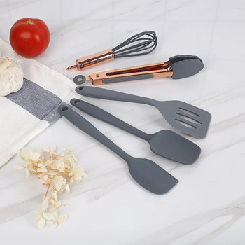 Γκρι Μαγειρικά σκεύη Κουζινικά σκεύη σιλικόνης Πολυλειτουργική αντικολλητική σπάτουλα λαδιού ξύστρα Κουτάλα Αυγοχτυπητές Φτυάρι Εργαλεία κουζίνας