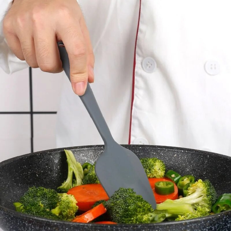 Pelēki virtuves piederumi Silikona trauki Daudzfunkcionāli nepiedegoši skrāpju eļļa Lāpstiņa Kauss Olu Saputo Lāpsta Virtuves Instrumenti