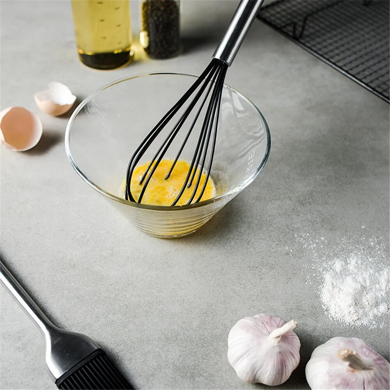 Crna silikonska lopata Lopatica Žlica za juhu s rezancima Ručka od nehrđajućeg čelika Posuđe za kuhanje Kuhinjski alati za kuhanje 1 KOM