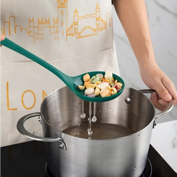 Σετ μαγειρικών σκευών σιλικόνης ανθεκτικό στη θερμότητα Πινέλο κουταλιού για σούπα πράσινη σπάτουλα Τρυπητήρι ζυμαρικών Αντικολλητικό μαγειρικά σκεύη Εργαλεία κουζίνας