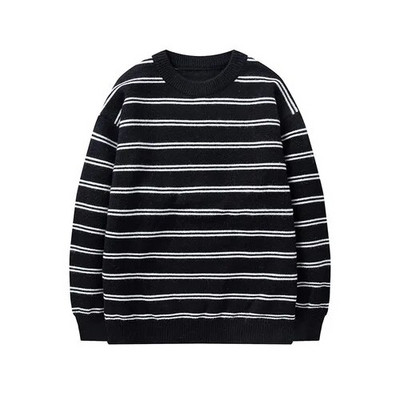 Megztinis Vyriškas megztinis Medvilniniai dryžuoti laisvi megztiniai Vyriški rudens žiemos mados megztiniai Vyriški Harajuku megztiniai Pagrindiniai džemperiai berniukui