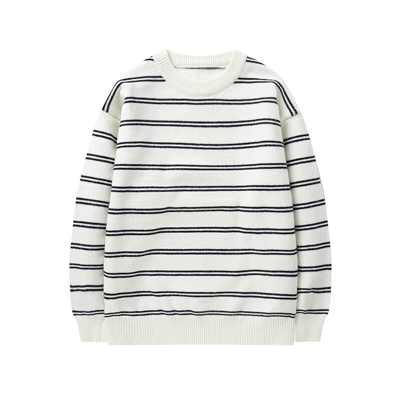 Megztinis Vyriškas megztinis Medvilniniai dryžuoti laisvi megztiniai Vyriški rudens žiemos mados megztiniai Vyriški Harajuku megztiniai Pagrindiniai džemperiai berniukui