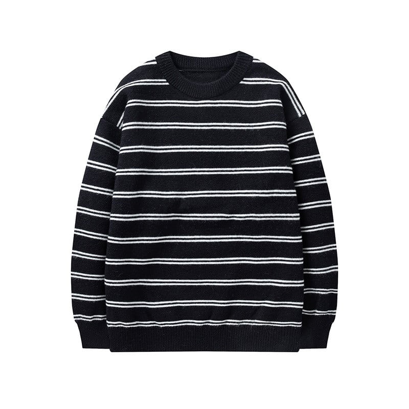 Megztinis Vyriškas megztinis Medvilniniai dryžuoti laisvi megztiniai Vyriški rudens žiemos mados megztiniai Vyriški Harajuku megztiniai Pagrindiniai džemperiai berniukui