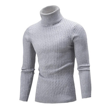 Нов пуловер Twist Knit Sweater Slim-крой водолазка плетен пуловер Slim-fit Vintage пуловер мъжки дрехи