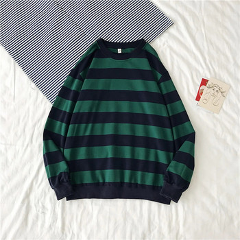 Винтидж плетен пуловер Мъже Жени Harajuku Ежедневен памучен пуловер Tate Langdon Пуловер Същият стил Топове на зелени райета 2023 Есен
