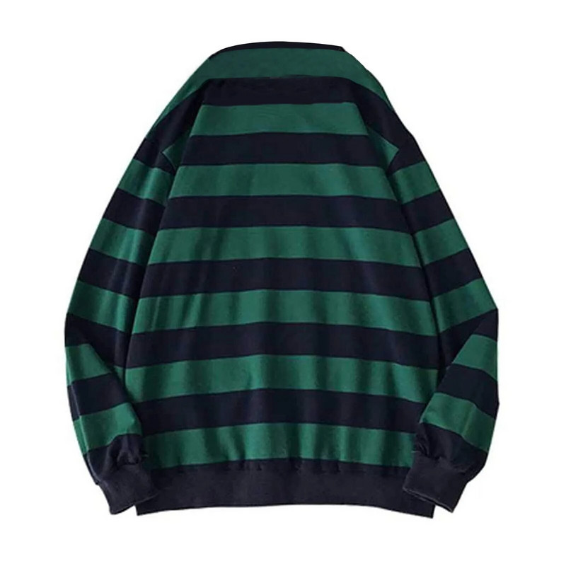 Vintage pleteni pulover Muškarci Žene Harajuku Ležerni pamučni pulover Tate Langdon Džemper Isti stil Majice na zelene pruge Jesen 2023.