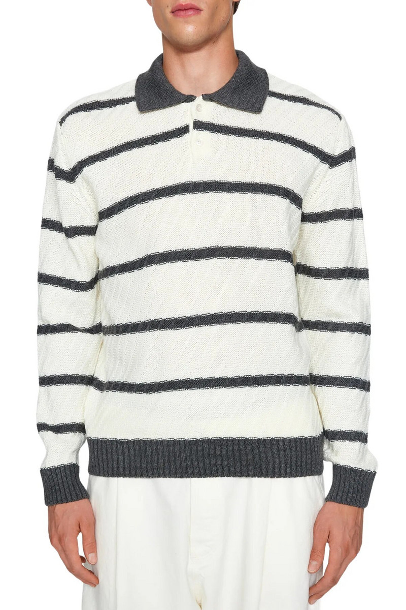 Μακρυμάνικο ανδρικό ριγέ κανονικό πουλόβερ Trendyol