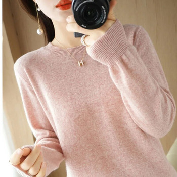 Γυναικείο πουλόβερ με λαιμόκοψη φθινόπωρο Χειμώνας Βασικό πουλόβερ Ζεστά casual pulls πουκάμισα κορεατικής μόδας Ανοιξιάτικο πλεκτό πουκάμισο με κάτω μέρος 2023