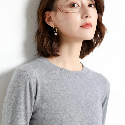 Sieviešu džemperis ar O veida kakla izgriezumu Rudens Ziemas Pamata Pulovers Silts Ikdienas Velkams Džemperi Korejiešu Modes Pavasara Trikotāžas Apakškrekls 2023