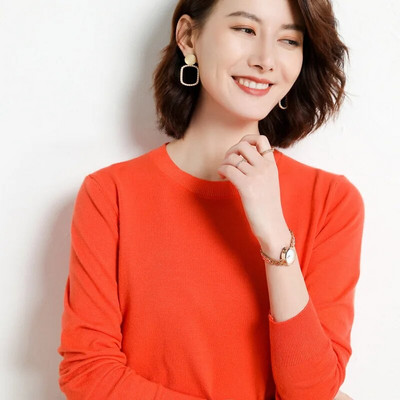 Sieviešu džemperis ar O veida kakla izgriezumu Rudens Ziemas Pamata Pulovers Silts Ikdienas Velkams Džemperi Korejiešu Modes Pavasara Trikotāžas Apakškrekls 2023