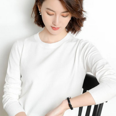 Sieviešu džemperis ar O veida kakla izgriezumu Rudens Ziemas Pamata Pulovers Silts Ikdienas Velkams Džemperi Korejiešu Modes Pavasara Trikotāžas Apakškrekls 2023