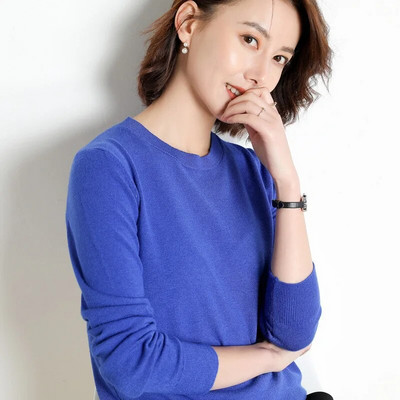 Sieviešu džemperis ar O veida kakla izgriezumu Rudens Ziemas Pamata Pulovers Silts Ikdienas Velkams Džemperi Korejiešu Modes Pavasara Trikotāžas Apakškrekls 2023