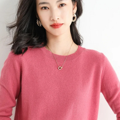 Sieviešu džemperis ar O veida kakla izgriezumu Rudens Ziemas Pamata Pulovers Silts Ikdienas Velkams Džemperi Korejiešu Modes Pavasara Trikotāžas Apakškrekls 2023