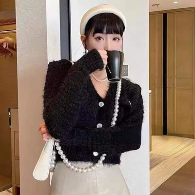 Cardigane tricotate Femei Decupate De bază Solide Elegante De birou Doamnelor Stil coreean Simplu Subțire Leisure Streetwear Bland Soft Chic