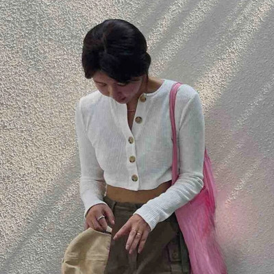 Apkarpyti megztiniai Moteriški Minimalistiniai Stilingi gatvės drabužiai Korėjietiški stilingi, tinkantys biurui Harajuku pavasario trikotažas Ulzzang Vintage