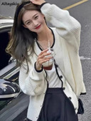 Sieviešu jaka dizains Vintage, vienkāršs, salds, silts džemperis rudens korejiešu stila modes brīvs, vispiemērotākais sieviešu ielas apģērbs atpūtai