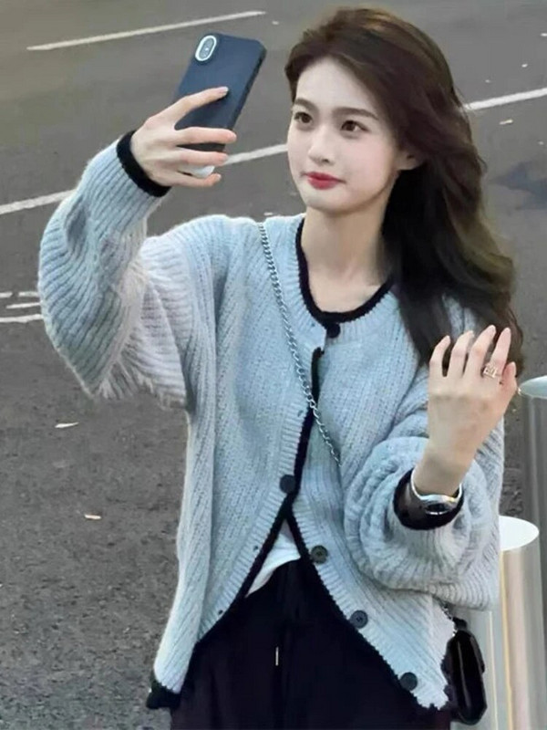 Sieviešu jaka dizains Vintage, vienkāršs, salds, silts džemperis rudens korejiešu stila modes brīvs, vispiemērotākais sieviešu ielas apģērbs atpūtai