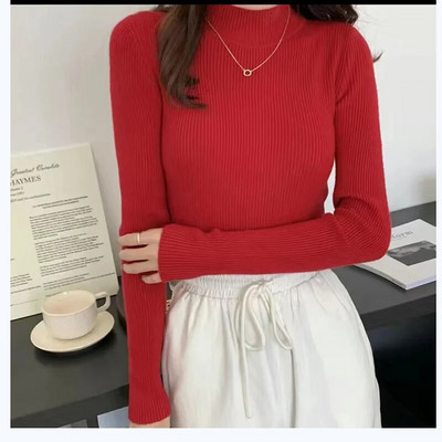 ITOOLIN Γυναικείο φθινοπωρινό λεπτό πουλόβερ με μακρυμάνικο ζεστό πλεκτό πουλόβερ χειμωνιάτικο πουλόβερ με πάτο