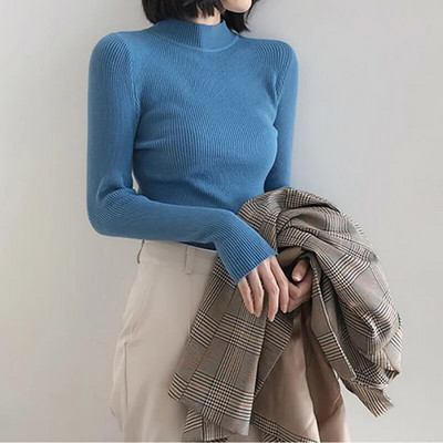 ITOOLIN Γυναικείο φθινοπωρινό λεπτό πουλόβερ με μακρυμάνικο ζεστό πλεκτό πουλόβερ χειμωνιάτικο πουλόβερ με πάτο