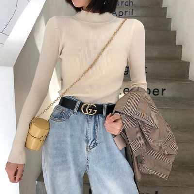 ITOOLIN Γυναικείο φθινοπωρινό λεπτό πουλόβερ με μακρυμάνικο ζεστό πλεκτό πουλόβερ χειμωνιάτικο πουλόβερ με πάτο