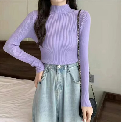 ITOOLIN Γυναικείο φθινοπωρινό λεπτό πουλόβερ με μακρυμάνικο ζεστό πλεκτό πουλόβερ χειμωνιάτικο πουλόβερ με πάτο