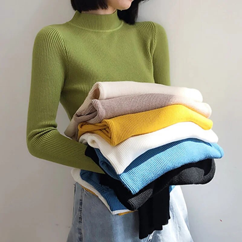 ITOOLIN Γυναικείο φθινοπωρινό λεπτό πουλόβερ με μακρυμάνικο ζεστό πλεκτό πουλόβερ χειμωνιάτικο πουλόβερ με πάτο