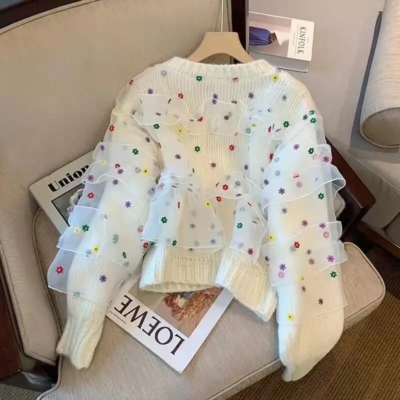 Ζακέτα Γυναικείες χαριτωμένο γλυκό συνονθύλευμα Άνετο πλέξιμο σε στυλ Preppy Τρυφερό απλό κοριτσίστικο College Κομψά casual ανοιξιάτικα πουλόβερ Κομψά