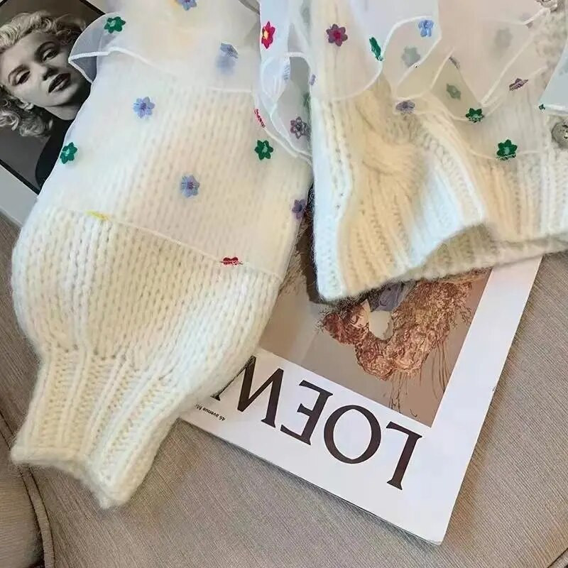 Ζακέτα Γυναικείες χαριτωμένο γλυκό συνονθύλευμα Άνετο πλέξιμο σε στυλ Preppy Τρυφερό απλό κοριτσίστικο College Κομψά casual ανοιξιάτικα πουλόβερ Κομψά