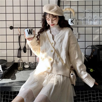 Cropped Cardigan Πουλόβερ Γυναικείες Υπέροχες Κομψές Απλό Μασίφ Δημοφιλή Κορεάτικα κομψά γυναικεία πλεκτά Μοντέρνα καθημερινά ρούχα για κορίτσια Φθινοπωρινά