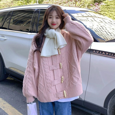 Sieviešu jaka ar kapuci, jaka, brīva, silta virsdrēbes Maiga korejiešu stila tīra meitene rudens mode High Street Ikdienišķa Estētiska Jaunums