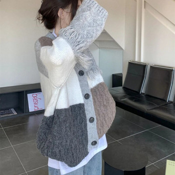 Vintage Ζακέτα Γυναικεία άνετη επένδυση Γλυκό casual πουλόβερ Ulzzang Chic παντού ταιριάσματος Τρυφερό με λαιμόκοψη σε V Mujer Comfort Νέο Φθινόπωρο