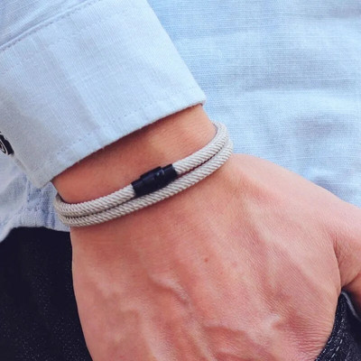 Nauja minimalistinė vyriška virvių apyrankė dvigubo sluoksnio išgyvenimo apyrankė Homme aksesuarai vaikinui dovanų magnetinė sagtis Pulsera Hombre