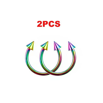 2GAB Metāla pakavs viltus deguna gredzens C klips BCR starpsienas lūpu nerūsējošā tērauda pīrsings Falso deguna gredzeni stīpa sievietēm vīriešiem