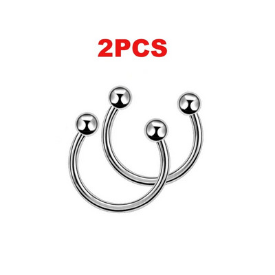 2GAB Metāla pakavs viltus deguna gredzens C klips BCR starpsienas lūpu nerūsējošā tērauda pīrsings Falso deguna gredzeni stīpa sievietēm vīriešiem