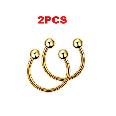 2GAB Metāla pakavs viltus deguna gredzens C klips BCR starpsienas lūpu nerūsējošā tērauda pīrsings Falso deguna gredzeni stīpa sievietēm vīriešiem