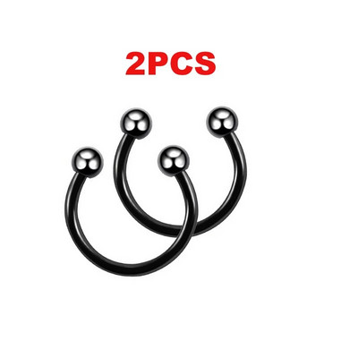 2GAB Metāla pakavs viltus deguna gredzens C klips BCR starpsienas lūpu nerūsējošā tērauda pīrsings Falso deguna gredzeni stīpa sievietēm vīriešiem