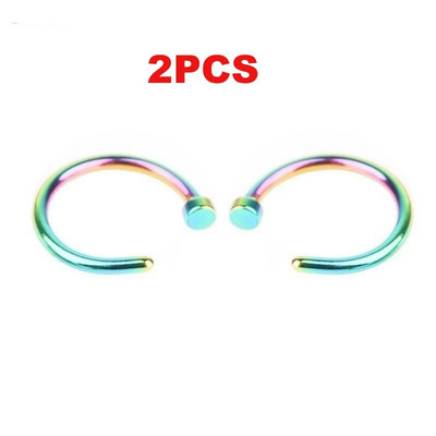 2GAB Metāla pakavs viltus deguna gredzens C klips BCR starpsienas lūpu nerūsējošā tērauda pīrsings Falso deguna gredzeni stīpa sievietēm vīriešiem